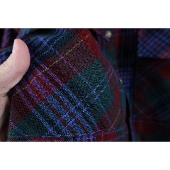 Vintage 80s 90s Streetwear Mens Medium Double Pocket Knit Collared Button Shirt - Picture 6 of 15